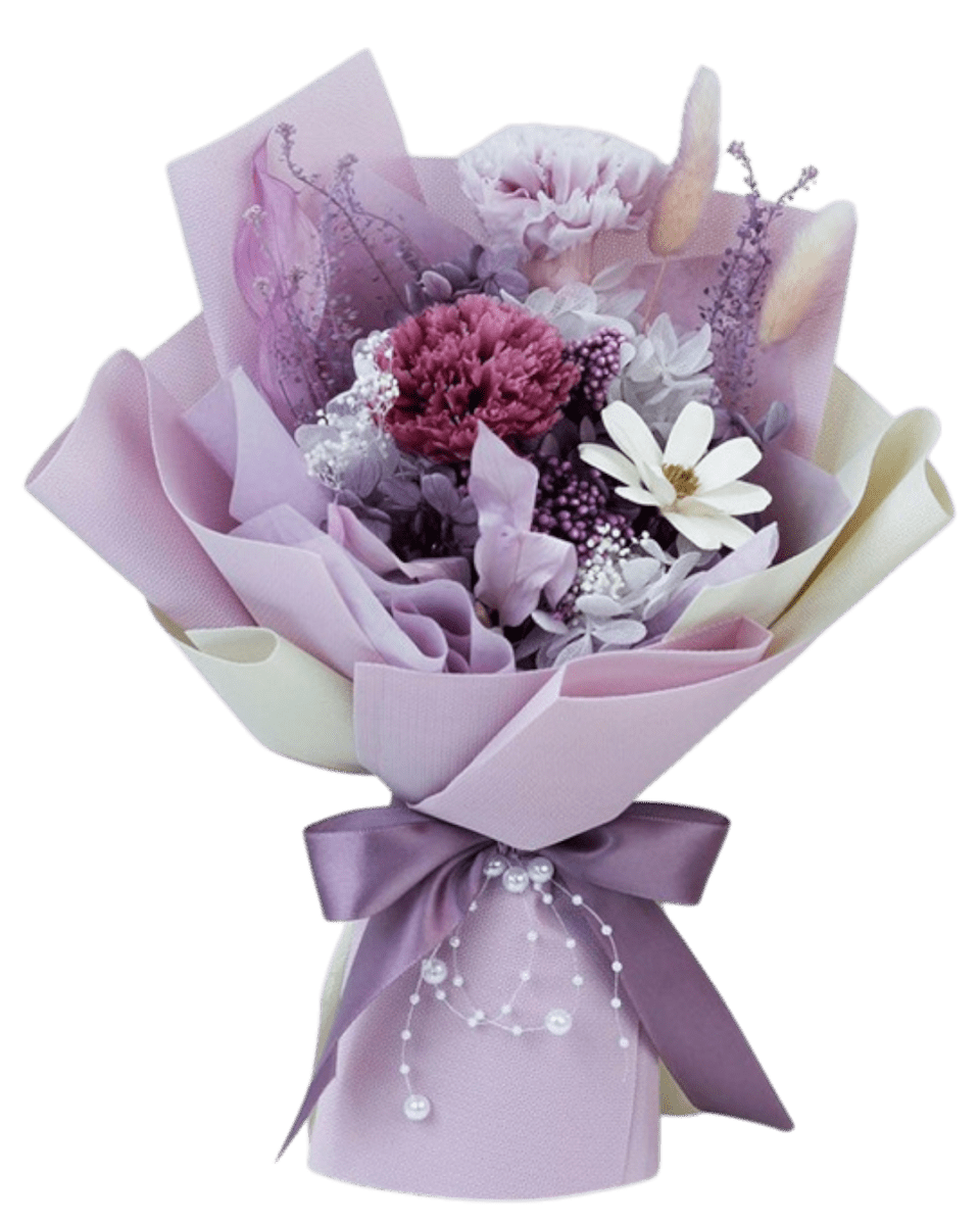 Mother's Day Carnation Bouquet - Flowers - Purple - Preserved Flowers & Fresh Flower Florist Gift Store