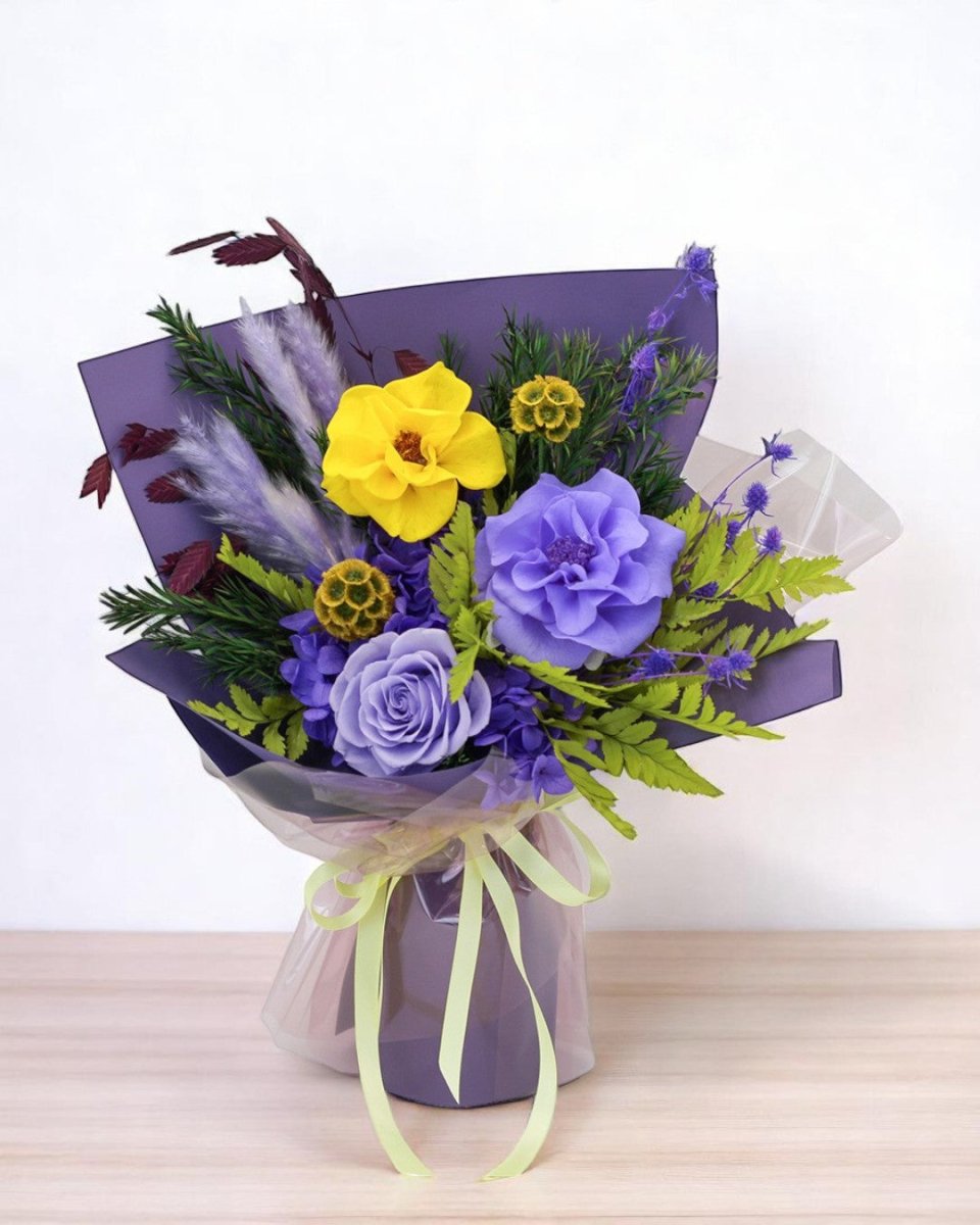 Viola Preserved Flower Bouquet - Flowers - Preserved Flowers & Fresh Flower Florist Gift Store