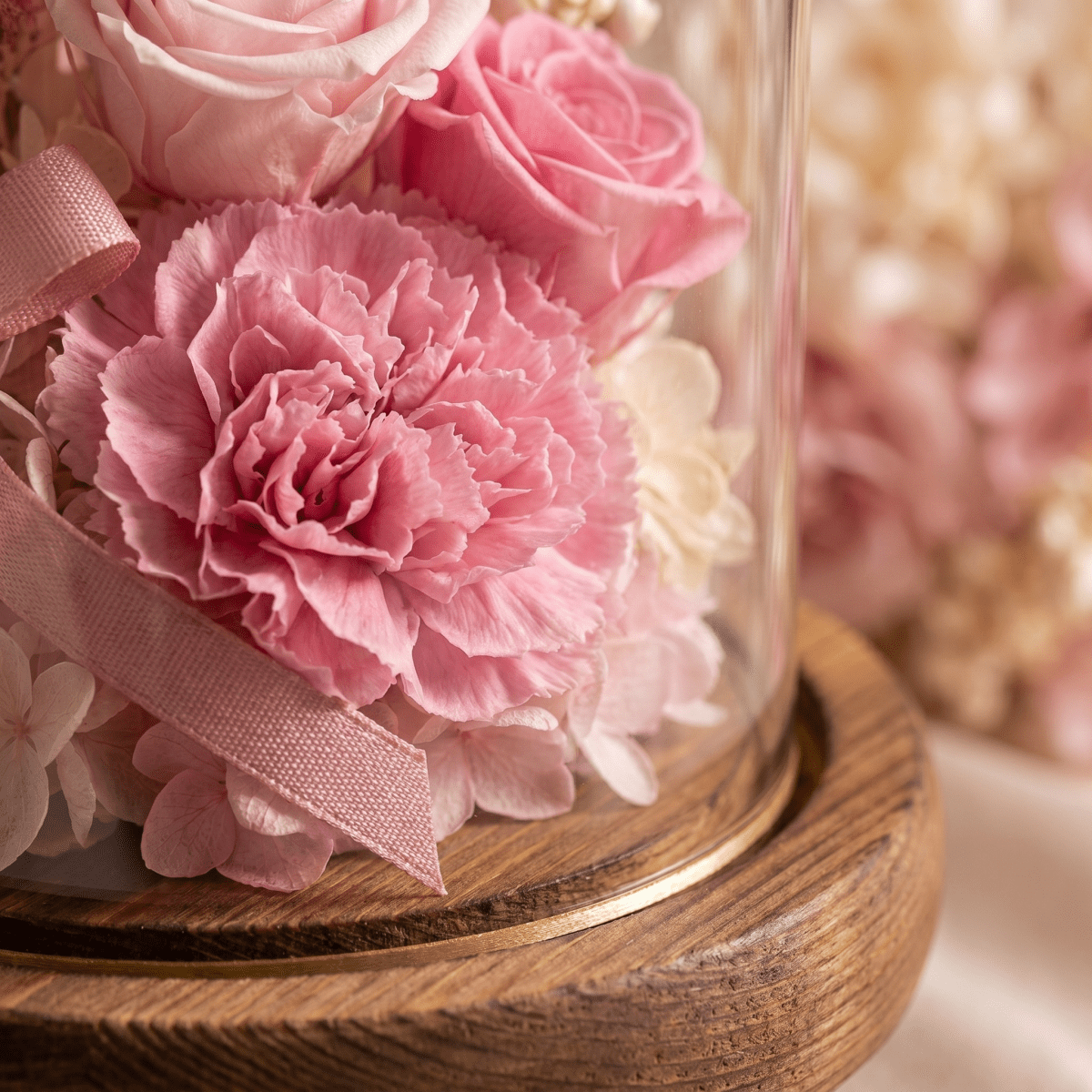 Carnation Bell Dome - Dark Pink - Flowers - Preserved Flowers & Fresh Flower Florist Gift Store