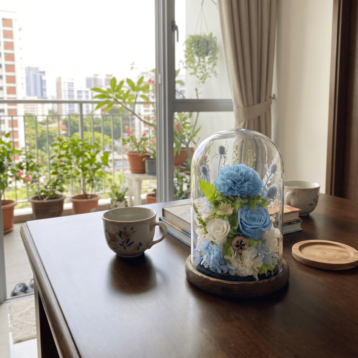 Carnation Bell Dome - Tiffany Blue - Flowers - Preserved Flowers & Fresh Flower Florist Gift Store