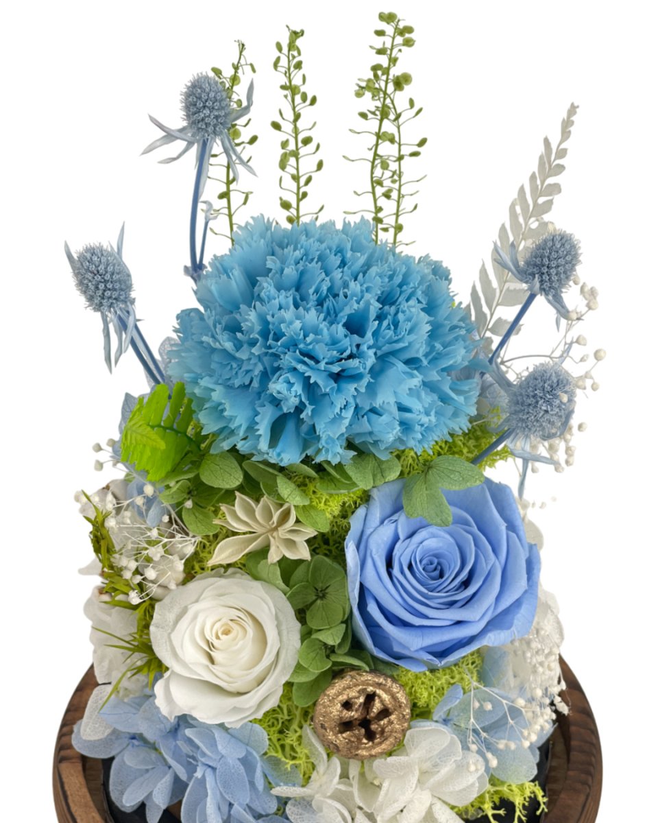 Carnation Bell Dome - Tiffany Blue (With Gift Box) - Flowers - Preserved Flowers & Fresh Flower Florist Gift Store