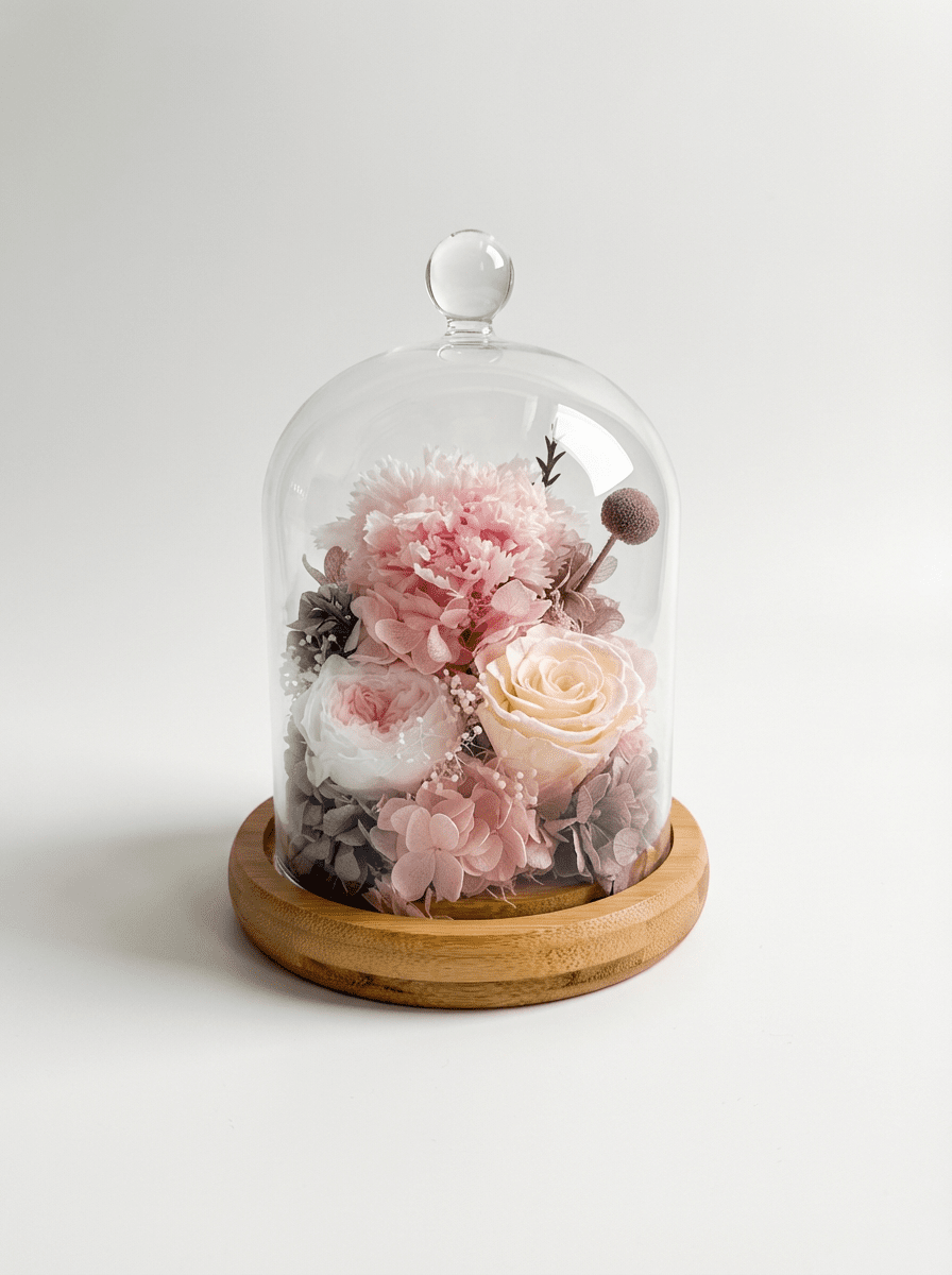 Carnation Bell Jar - Pink Peaches - Flowers - Preserved Flowers & Fresh Flower Florist Gift Store
