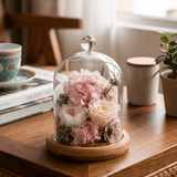 Carnation Bell Jar - Pink Peaches - Flowers - Preserved Flowers & Fresh Flower Florist Gift Store