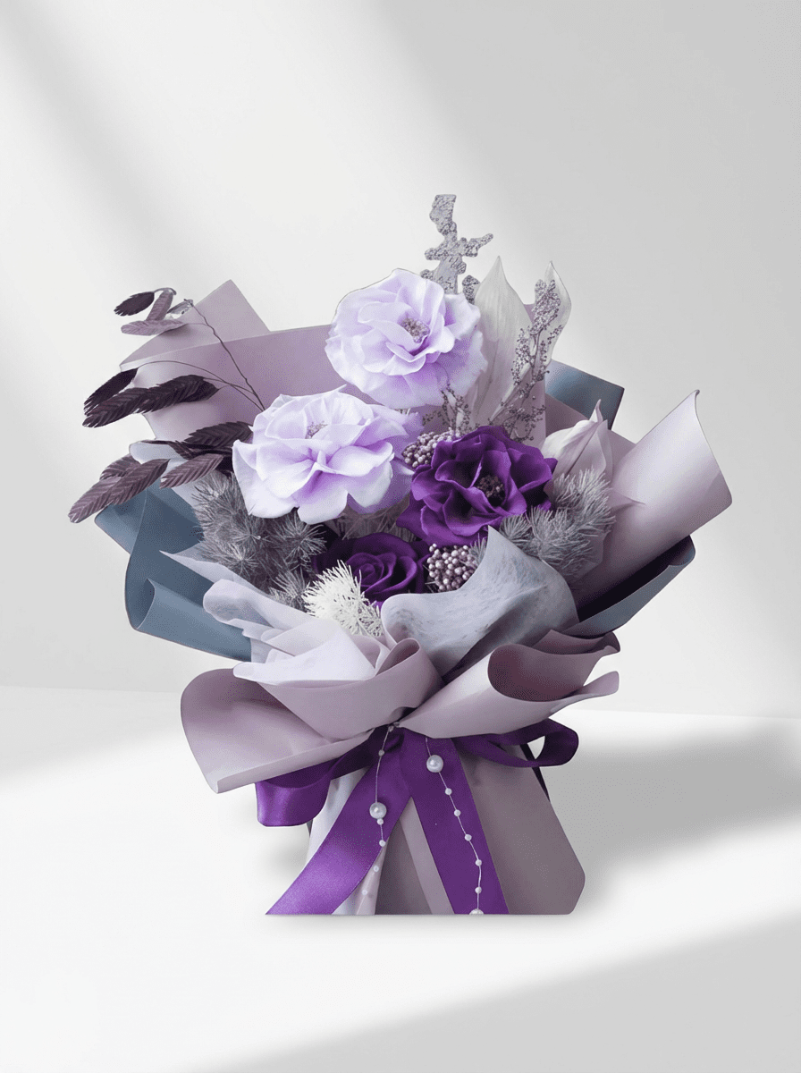 Charlotte Preserved Flower Bouquet - Flowers - Purple - Preserved Flowers & Fresh Flower Florist Gift Store