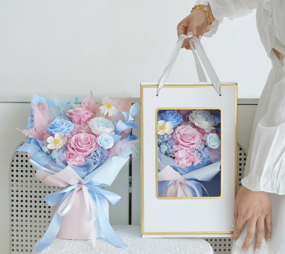 Ethereal Dreams - Pastel Preserved Flower Bouquet - Flowers - box - Preserved Flowers & Fresh Flower Florist Gift Store