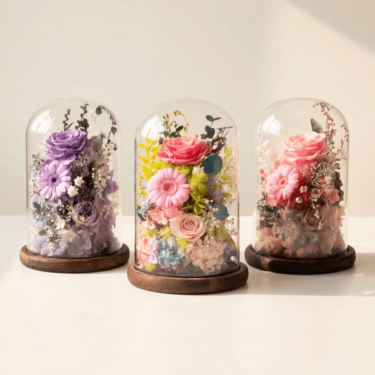 Gardenia Bell Dome - Flowers - Sakura Sweet Pink - Preserved Flowers & Fresh Flower Florist Gift Store