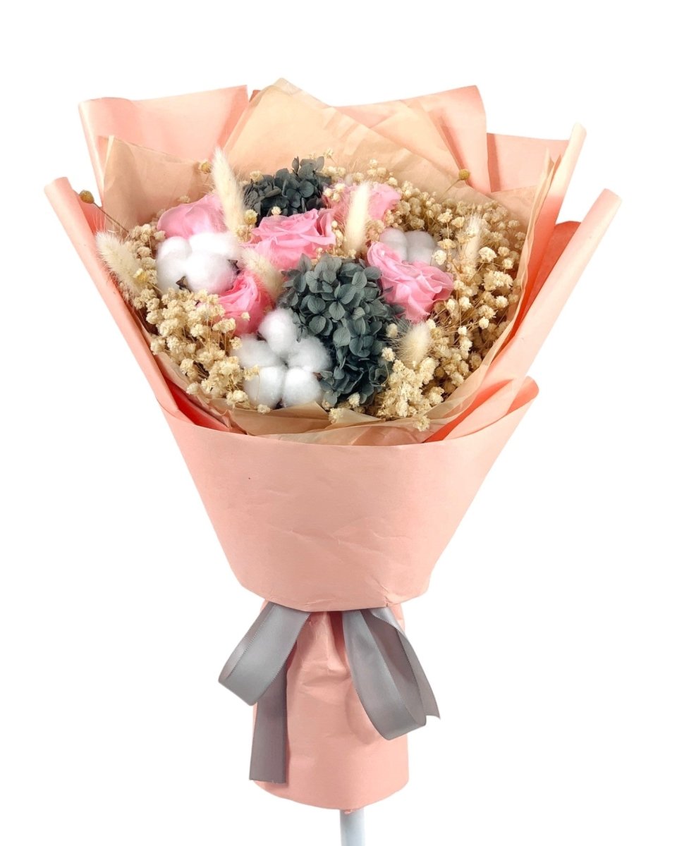 Kaitlyn (Preserved Bouquet) - Flowers - Peach - Preserved Flowers & Fresh Flower Florist Gift Store