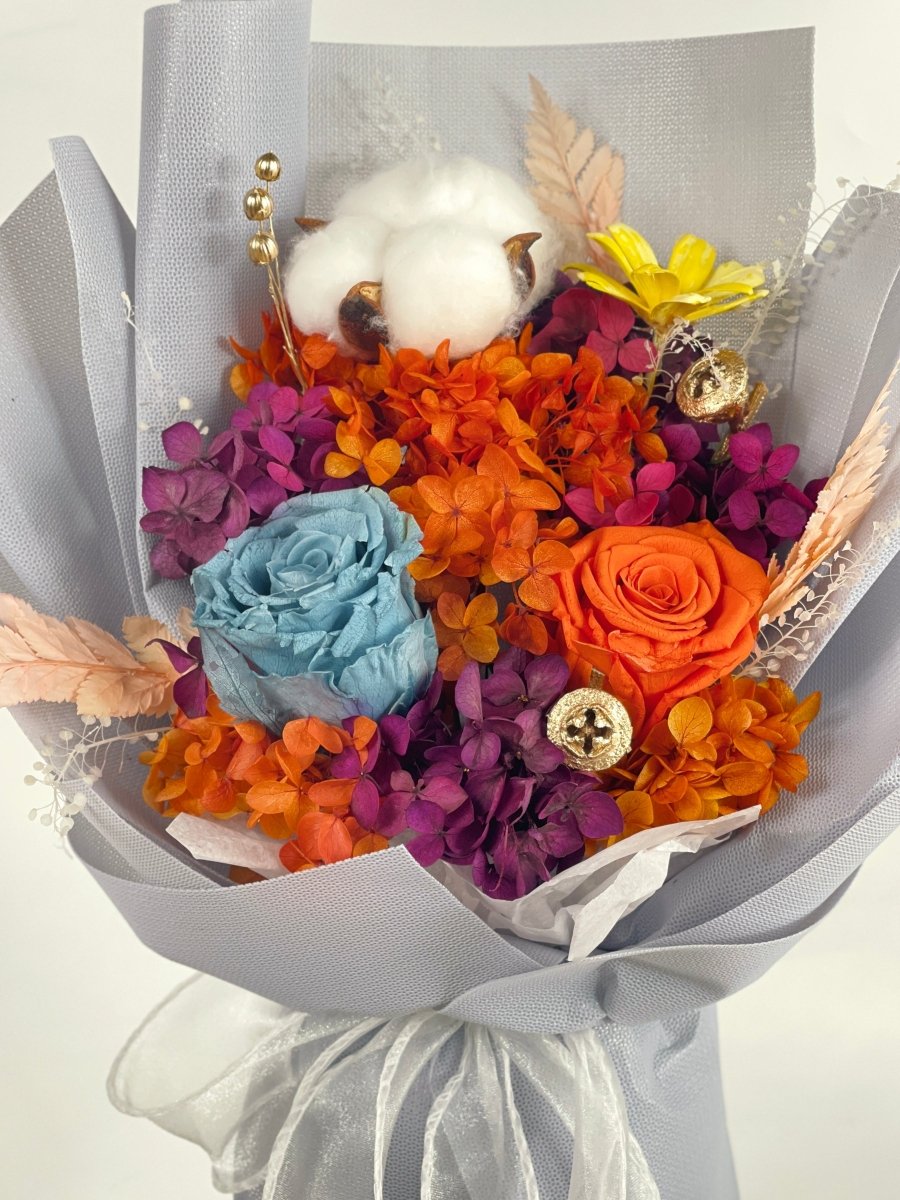 Mai - Preserved Flower Bouquet - Flowers - Orange - Preserved Flowers & Fresh Flower Florist Gift Store