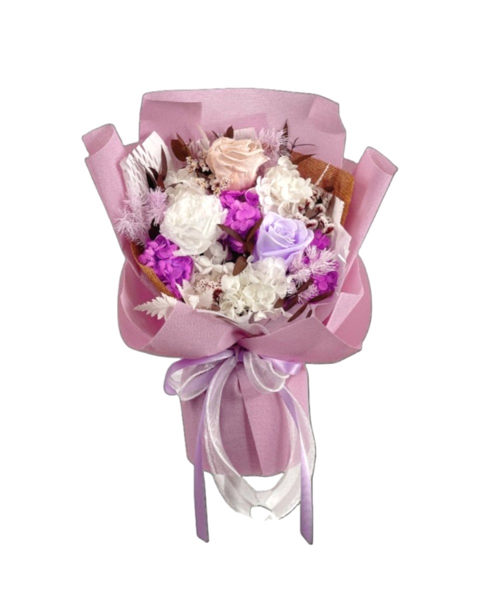 Rin - Preserved Flower Bouquet - Flowers - Pastel Purple - Preserved Flowers & Fresh Flower Florist Gift Store