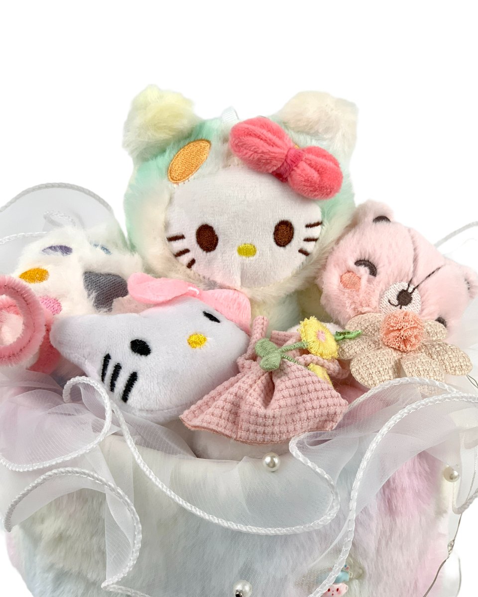 Sanrio Soft Toy Knit Bouquet - Flowers - Kitty - Preserved Flowers & Fresh Flower Florist Gift Store