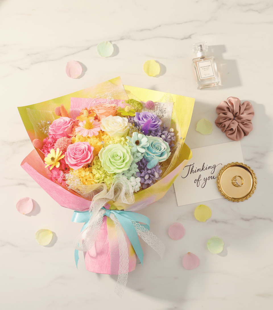 SUMMER. - Mothers Day Preserved Bouquet - Flowers - Purple - Preserved Flowers & Fresh Flower Florist Gift Store