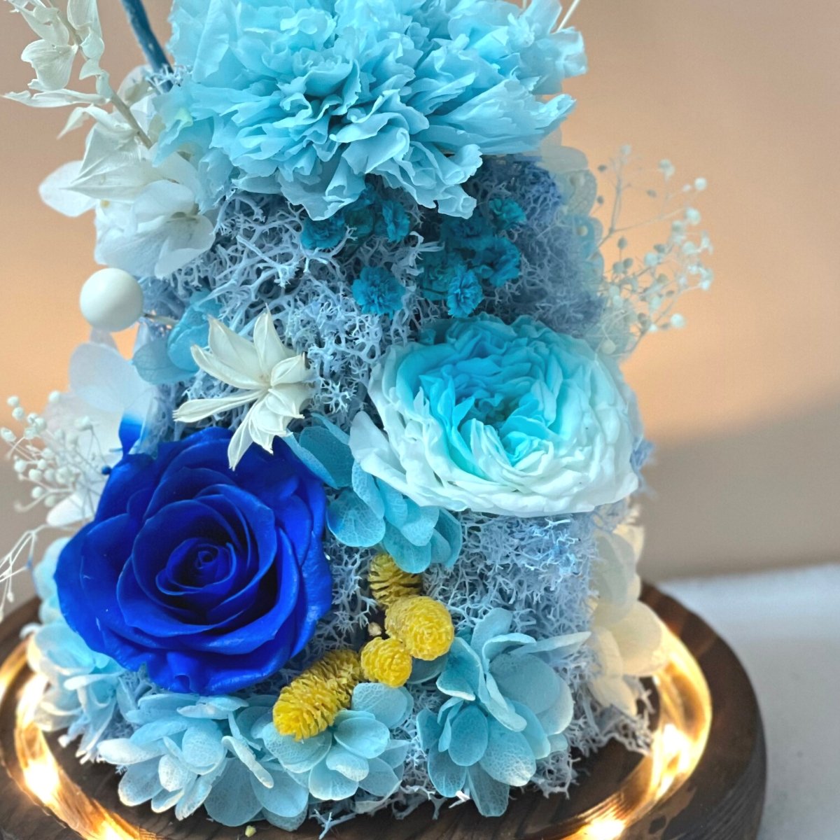 Carnation Bell Dome - Sapphire Blue (with gift box) - Flower - Preserved Flowers & Fresh Flower Florist Gift Store