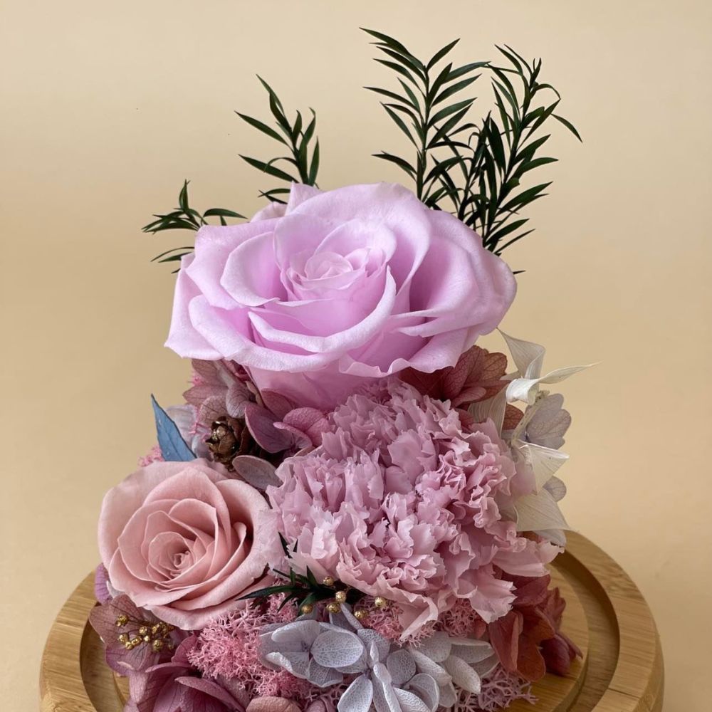 Carnation Bell Jar - Paddle Pop Purple (with box) - Flower - Preserved Flowers & Fresh Flower Florist Gift Store