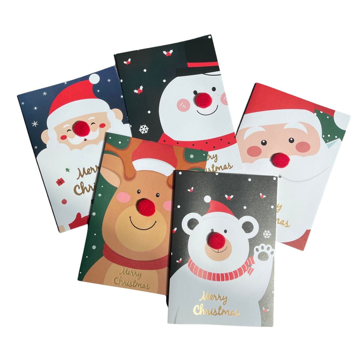 Christmas Card Red Nose (6 Designs) - Add Ons - Red Santa - Preserved Flowers & Fresh Flower Florist Gift Store