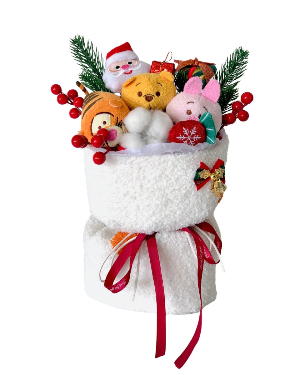 Fluffy Soft Toy Knit Bouquet - Christmas Tsum Tsum - Flower - Preserved Flowers & Fresh Flower Florist Gift Store