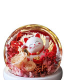 Maneki-Neko 招き猫 Fortune Cat (Champagne - Wealth) - Flower - Preserved Flowers & Fresh Flower Florist Gift Store